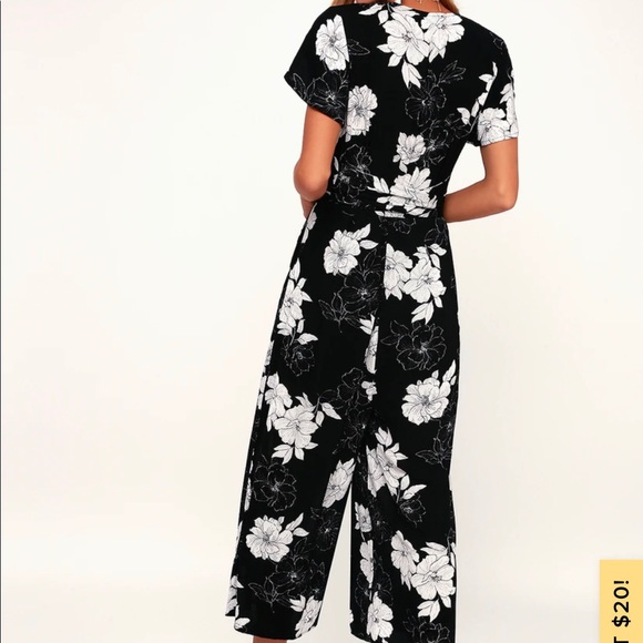 Black floral print jumpsuit - Picture 3 of 6
